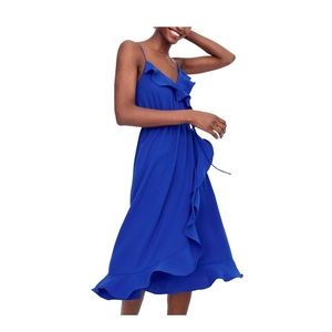 J. CREW Faux Wrap Flutter Dress